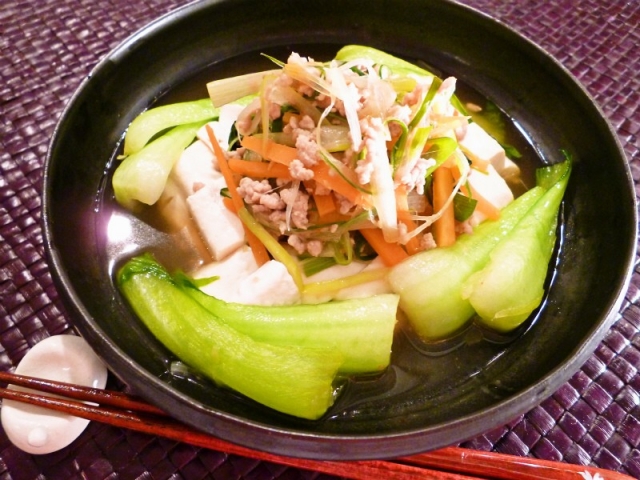 メディカルプラザ札幌健診クリニック ひき肉とチンゲン菜のつるりん豆腐